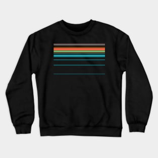 Vintage Sunset Stripe Orange and Aqua Crewneck Sweatshirt